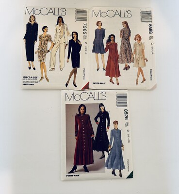 McCall's Three Ladies' Patterns Size 10 thru 16 Dresses Jacket Skirt