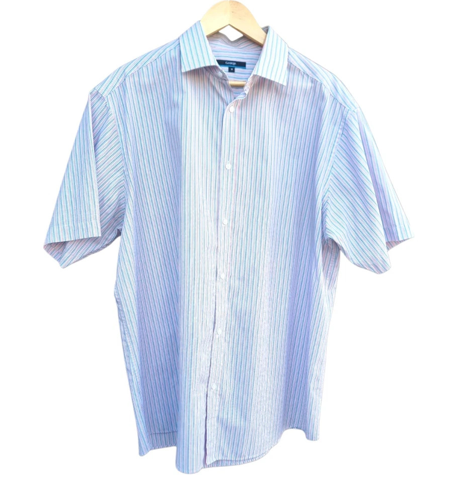 George Shirt Men's UK Size 2XL 44" - 46" Chest 18" Collar Long Sleeve Striped - Image 2 of 4