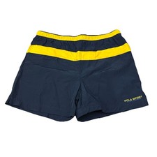 VTG 90s POLO SPORT RALPH LAUREN BLUE YELLOW SWIM TRUNKS ABOVE KNEE SZ L 31