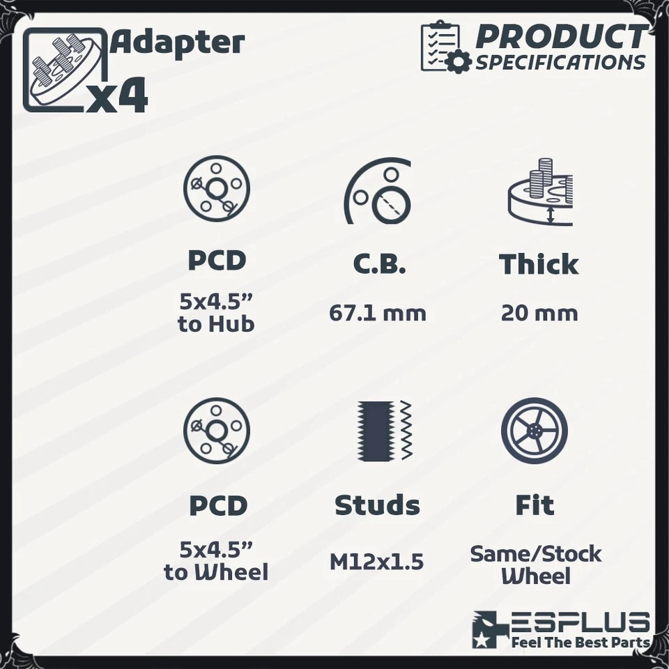 4 x 20 мм 5 x 4,5 «67,1 ступицы центрический адаптер прокладка подходит Genesis/Hyundai/Mazda и многое другое - Изображение 3 из 4