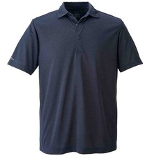 Page  Tuttle Solid Heather Short Sleeve Polo Shirt Mens Blue Casual P2003-DKN