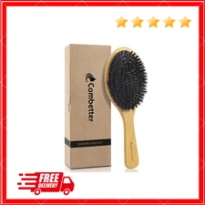 100% Boar Bristle Hair Brush, Eco-Friendly Hairbrush for Women Men & Kids, Hair