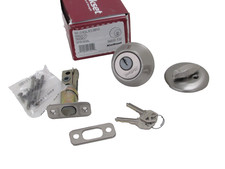 NOS KWIKSET 660 SINGLE CYLINDER KEYED DEADBOLT LOCK, SATIN NICKEL, 96600-532