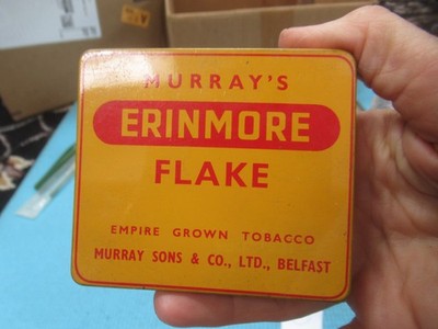 Vintage Murray's Erinmore Flake Tobacco Tin - Metal 3 3/8'' x 3'' x 5/8'' (#8)