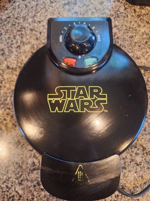 Pangea Brands Darth Vader Novelty Waffle Maker, 900W, Adjustable Temp