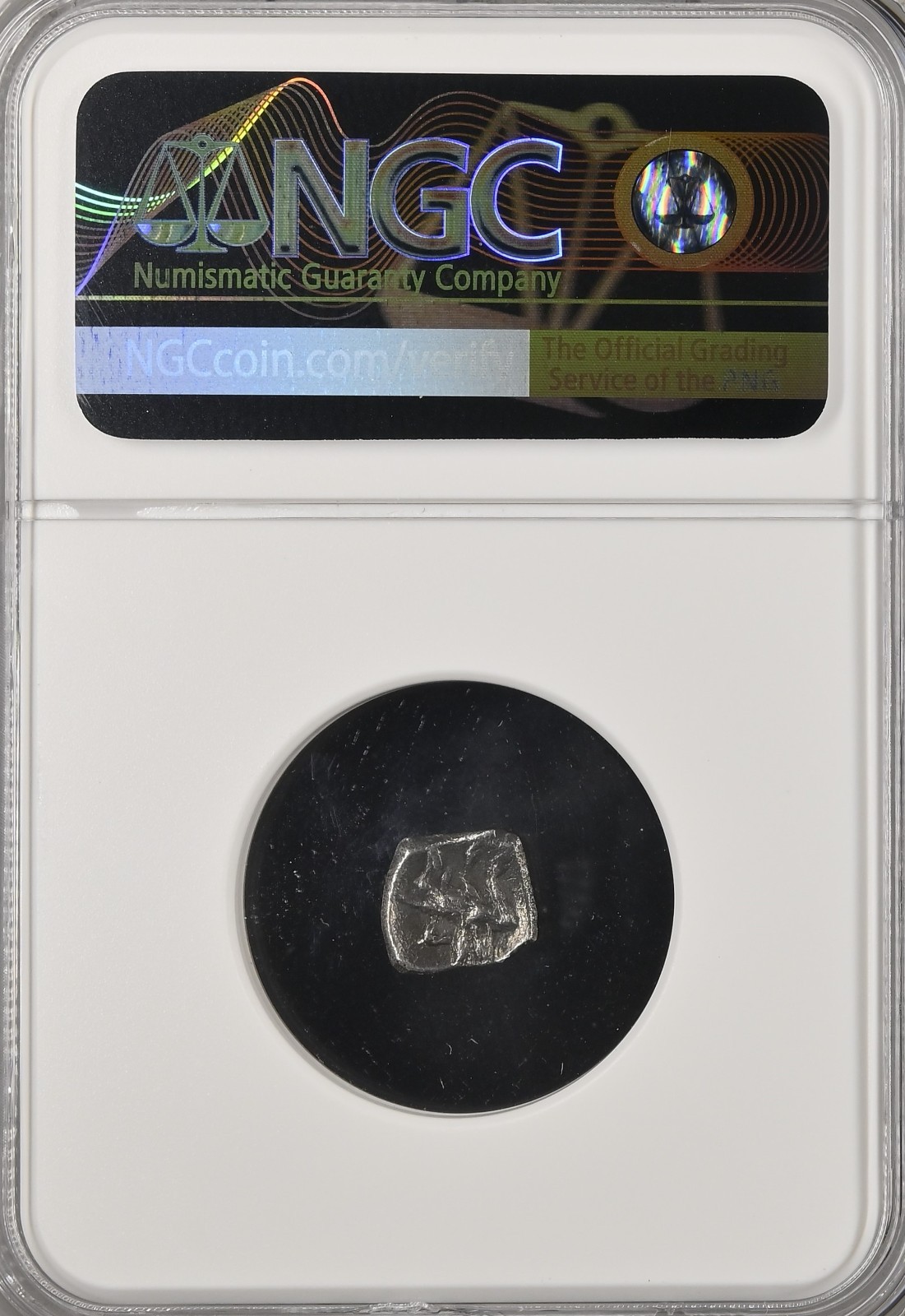 CILICIA Wolf & Deity NGC 400BC Unknown Mint Silver Ancient Greek Obol Coin D629