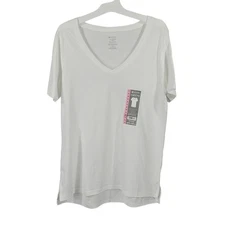 Members Mark Short Sleeve V-Neck Tee, White, Size S, NWT #BundleAndSave