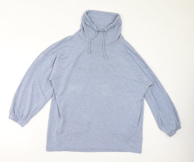Marks and Spencer Damen Pullover Sweatshirt Grau Viskose Größe 16 Pulli