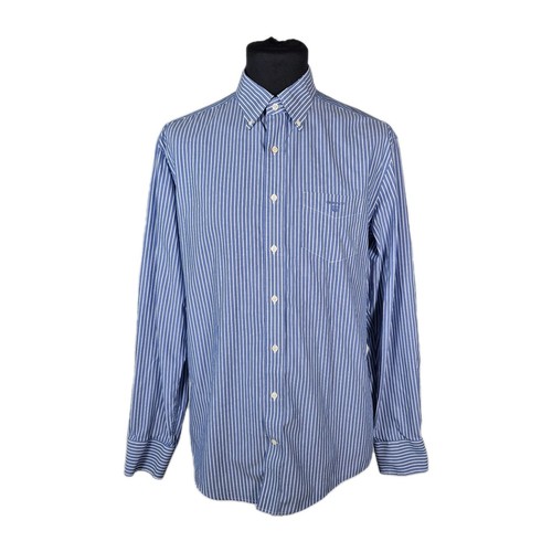 Gant Shirt Mens L Blue Striped Long Sleeve Regular Fit New Haven Poplin - Picture 2 of 11