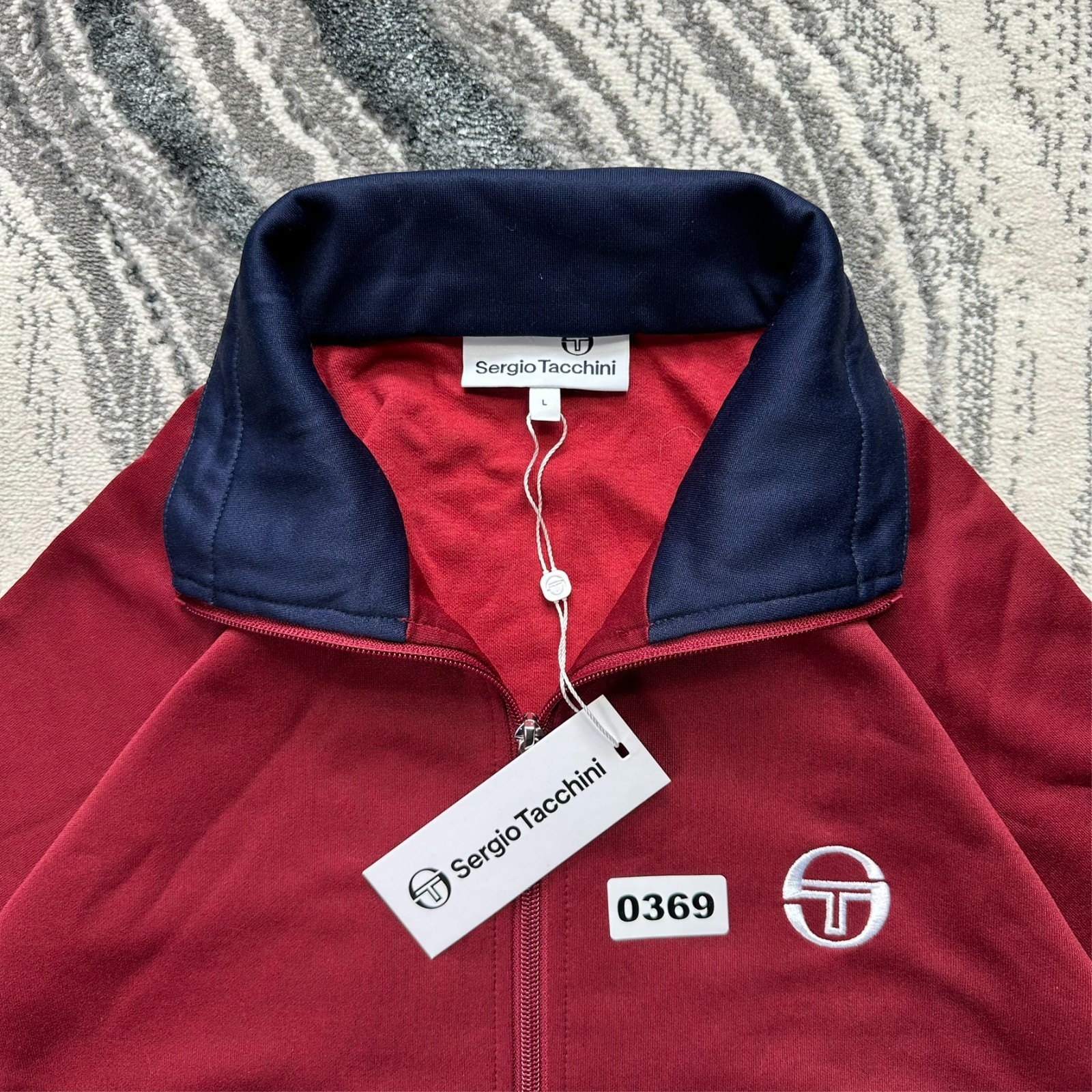 Vintage Sergio Tacchini Dallas Full Zip Size Large Red Funnel Neck Track Jacket image 3