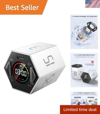 Portable Gray Hexagon Timer - 6 Preset Countdown with Custom Settings | Ticktime