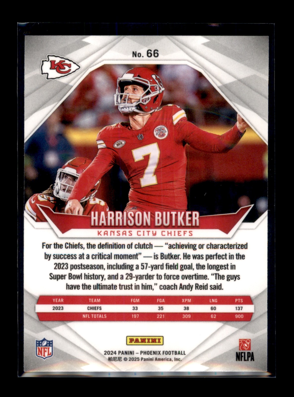 2024 Panini Phoenix #66 Harrison Butker Kansas City Chiefs