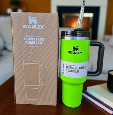 #ad Stanley 40oz Quencher H2.0 FlowState Tumbler Neon Green $34.00