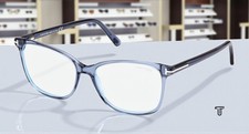 Tom Ford FT5842 B 090 Plastic Shiny Blue 56 mm Women's Eyeglasses