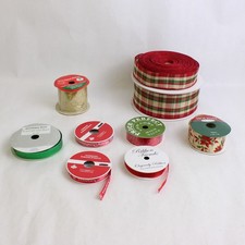 Lot of 9 Rolls Christmas Holiday Gift Wrap Ribbon