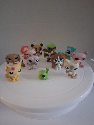 Lot of 13 Hasbro Littlest Pet Shop LPS Mixed Lot of Figures (Cats, Dogs, Etc.)