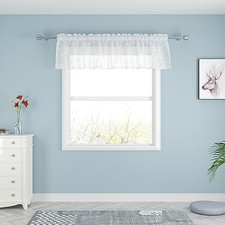 Valance 16 inches Long Sheer Curtain Toppers 52"W x 16"L Pack of 1 White