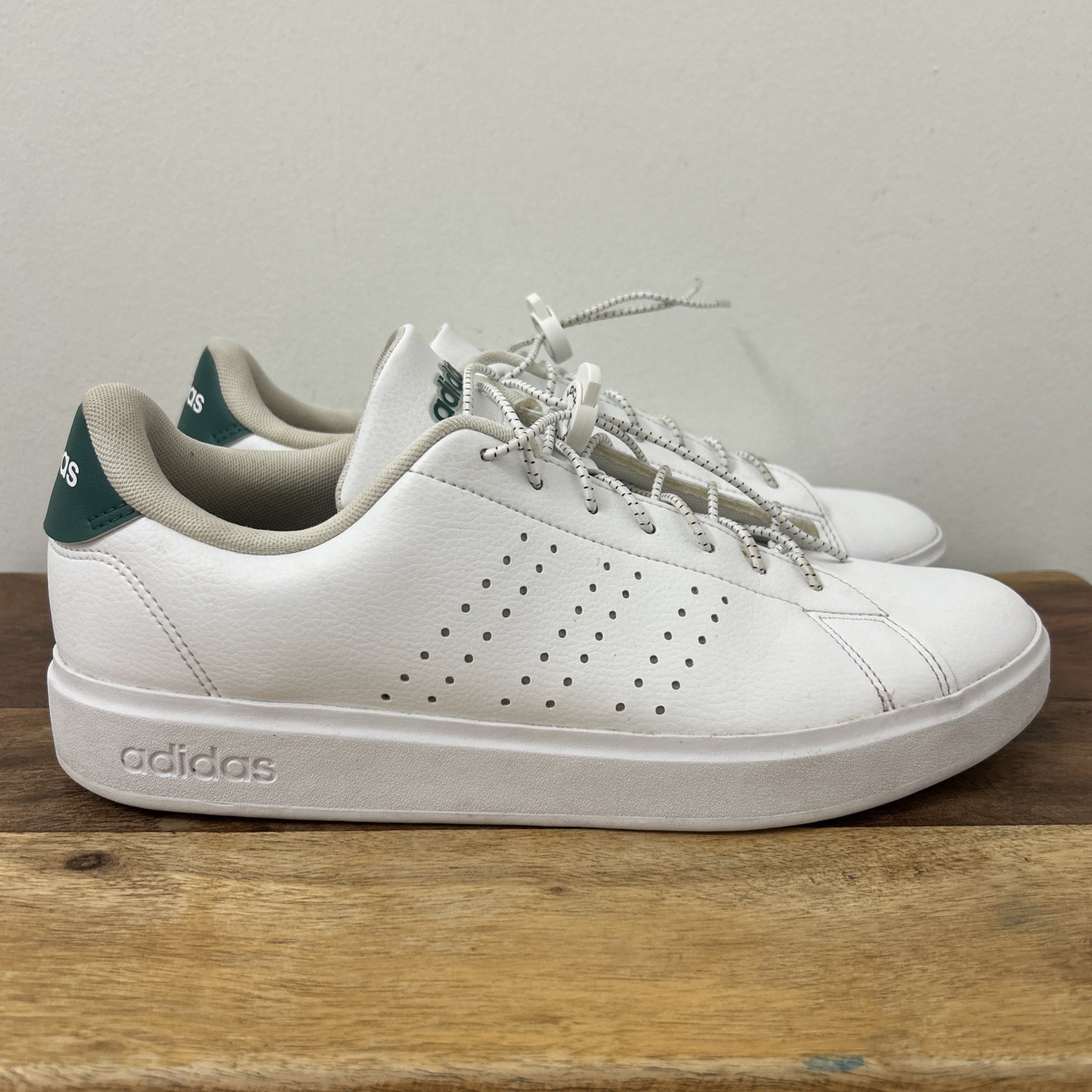 SAOLA Scarpe da tennis sportive Adidas Advantage 2.0 da uomo taglia 10 in pelle bianca IG9166