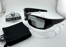 OAKLEY GASCAN MATTE BLACK SILVER GALAXY POLARIZED AFTERMARKET SUNGLASSES 12-856