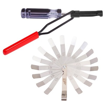 Relioky Valve Adjustment Tool for 10mm Jam Nut,with Angled Feeler Gauge, 