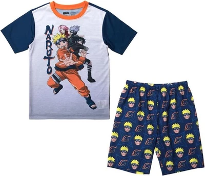Bioworld Naruto Anime Uzumaki Boys 2-Piece Short Sleeve Pajama Set NWT - Image 1 of 4