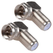 EZYUMM 2-Pack 90 Degree Coaxial Connector, Right Angle 12mm thick, Sliver