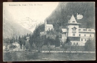 GRESSONAY St.JEAN Aosta 1916 VILLA De PECOZ ANTICA CARTOLINA F.Piccolo