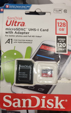 Open box SanDisk 128GB Ultra microSDXC UHS-I Memory Card w/Adapter 120MB