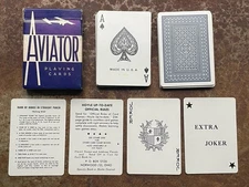 Vintage 1963 Aviator Playing Cards by US Playing Card Co, 52/52 + jokers EUC