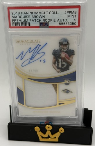Marquise Brown 2019 Panini Immaculate Premium Patch Rookie Auto /99 PSA 9