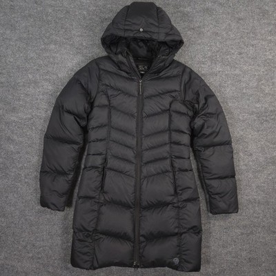 Mountain Hardwear Jacket Womens XS Black Down Puffer Removable Hood Full Zip