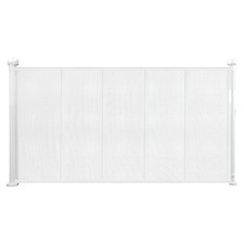 Retractable Baby Gate 34 in Tall Extend to 55 in Wide for Kids or Pets White