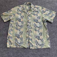 Royal Creations Shirt Mens XXL Green Floral Tropical Short Sleeve Made in USA