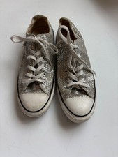 Converse Chuck Taylor All Star Low Top Women 10 Men 8 Silver Glitter Sparkle