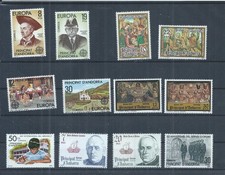 Andorra stamps. 1980 & 1981 MNH lot. Europa, Christmas, Bishops of Urgel (AL682)