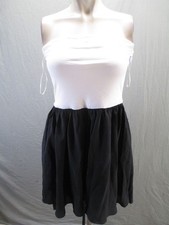 NWT Express Size 8 Womens White Black Cotton Blend Off Shoulder Beauty Dress 433