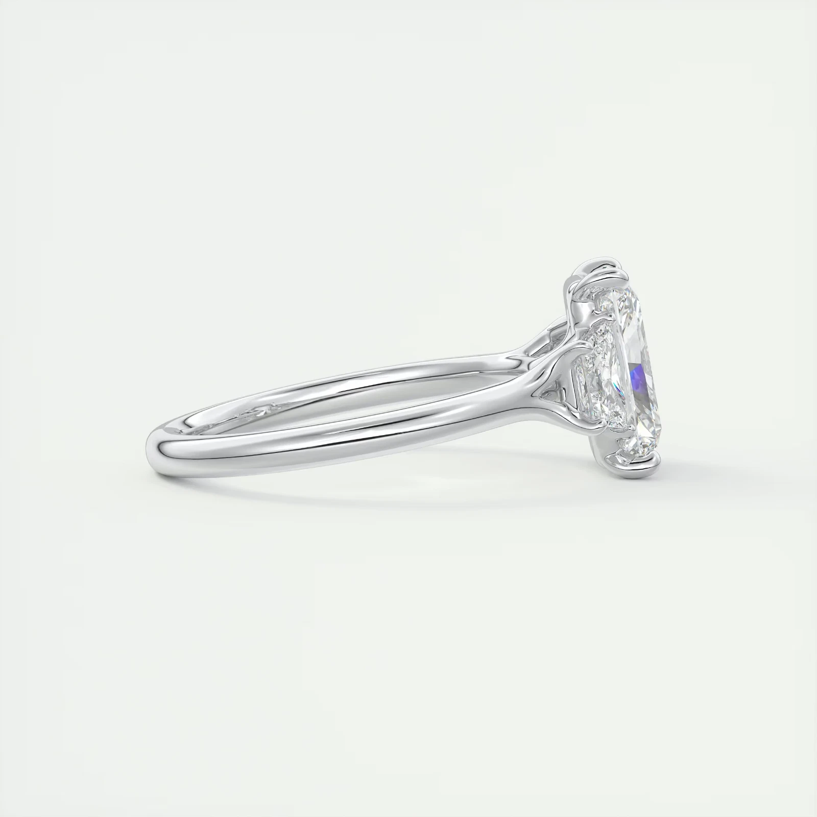 Radiant Lab Grown 2.50Ct Diamond Ring IGI Certified 14k White Gold image-3