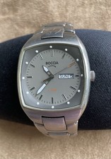 Rare Boccia Square Case Minimalist Titanium Men  s Watch. Circa 1990  s.