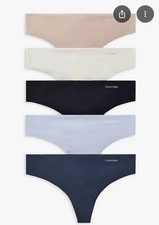 Calvin Klein Invisibles QD3556-280 Thongs 5 Pack Women Sz XL Multicolored