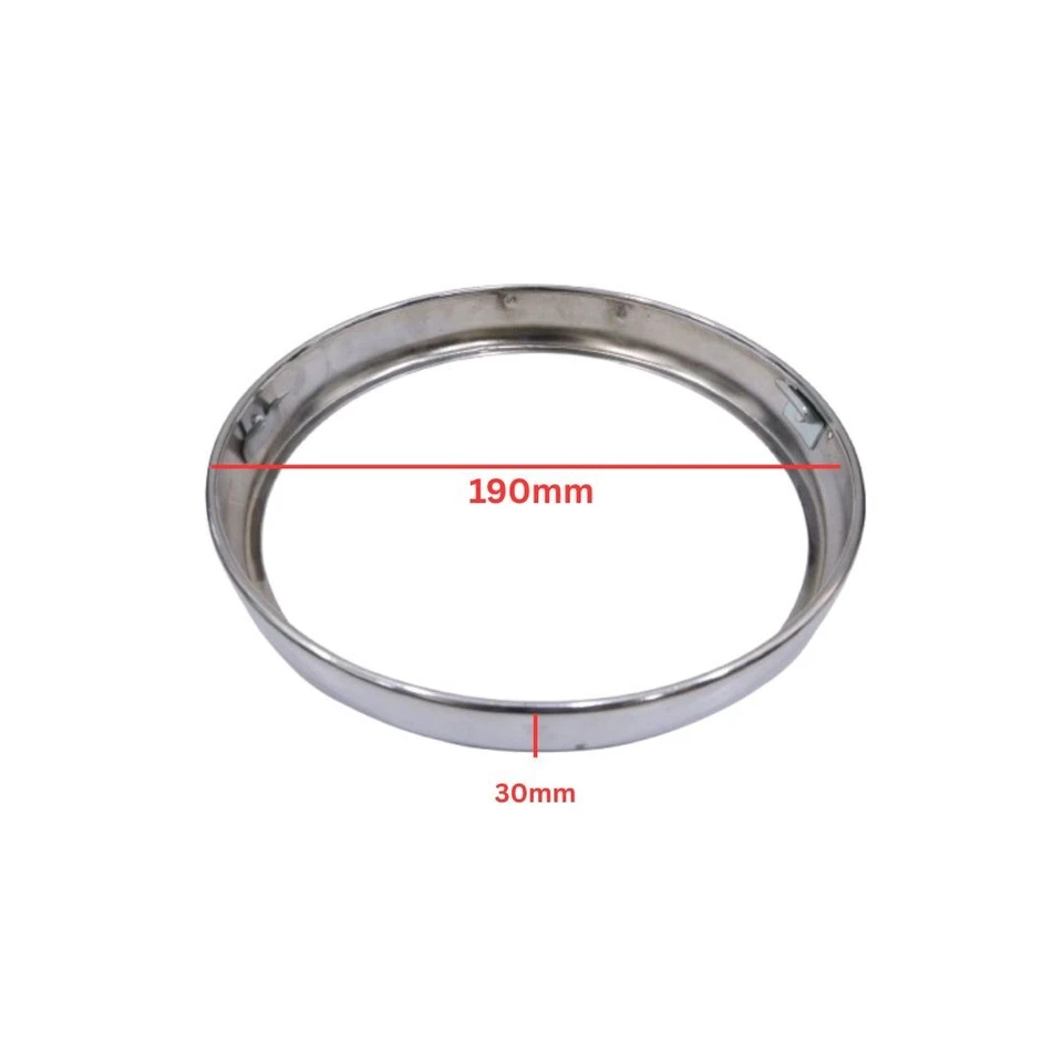 Ajuste para Royal Enfield Bullet / Electra - Anillo interior del faro cromado Foto 2 de 4