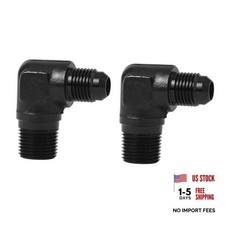 6AN to 3/8" NPT Male Fitting Adapter Aluminum 2PCS 6AN to 3/8 NPT 90 Degree