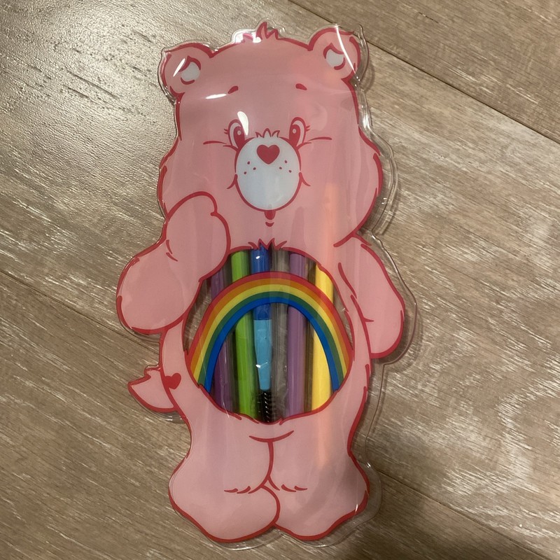 Care Bear Rainbow Eye Makeup Brushes Set NEW Cosmetic Beauty Makeup Bag Holder