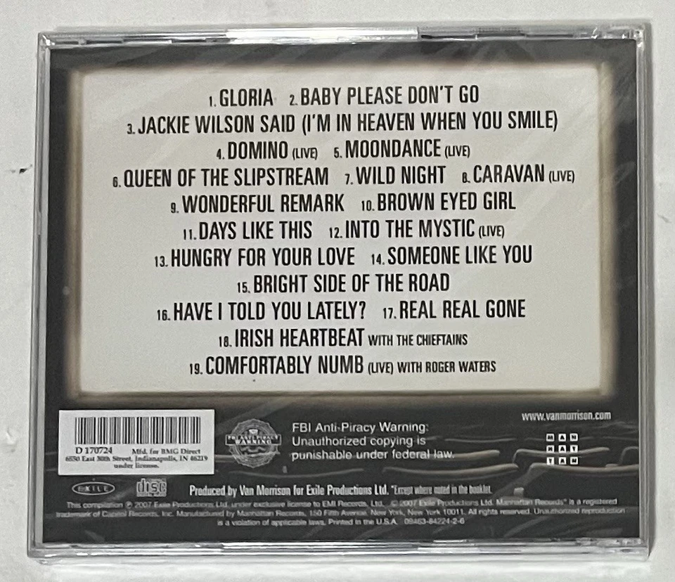 VAN MORRISON At The Movies NEW Sealed CD Album Soundtrack Hits 19 Songs, 2007 - Image 2 of 2