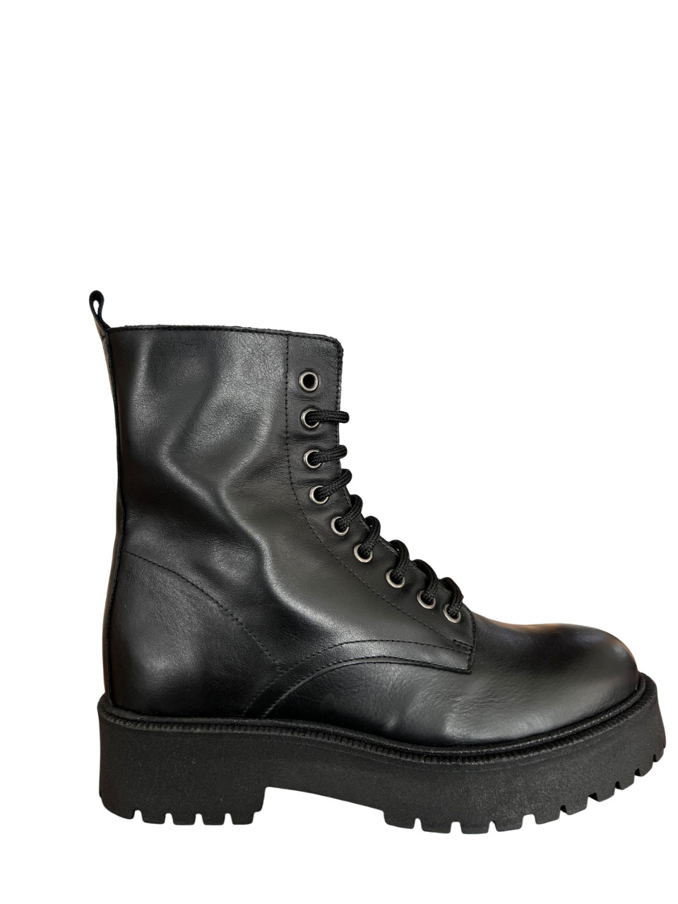 BOOMERANG FR34 SAUVAGE Damen Halbstiefel Leder schwarz Schnrer Reiverschluss Made in Italy 31290₽