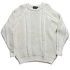 Gaeltarra Vintage 100 Wool Cable Knit Sweater Mens 42/ 107cm Ireland Made 22x27