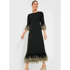 TUCKERNUCK Pomander Place Black Gold Lace Lillith Dress NWT Medium•