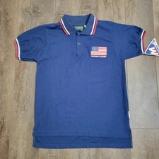 Vintage Mighty Mac Olympics Team USA Polo Shirt Womens Small Blue 1996 Atl RARE 