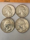 Set Of 11 - 1964-D Washington 90% Silver Quarter  From Bank Roll - BU