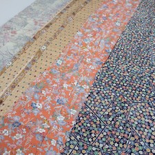 CC1003C1 Silk 8pcs Bundle Kimono Fabric Flower 55.1x5.9in 140x15cm 
