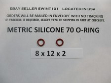 8mm ID x 12mm OD x 2mm thick SILICONE O-ring. Quan 2.